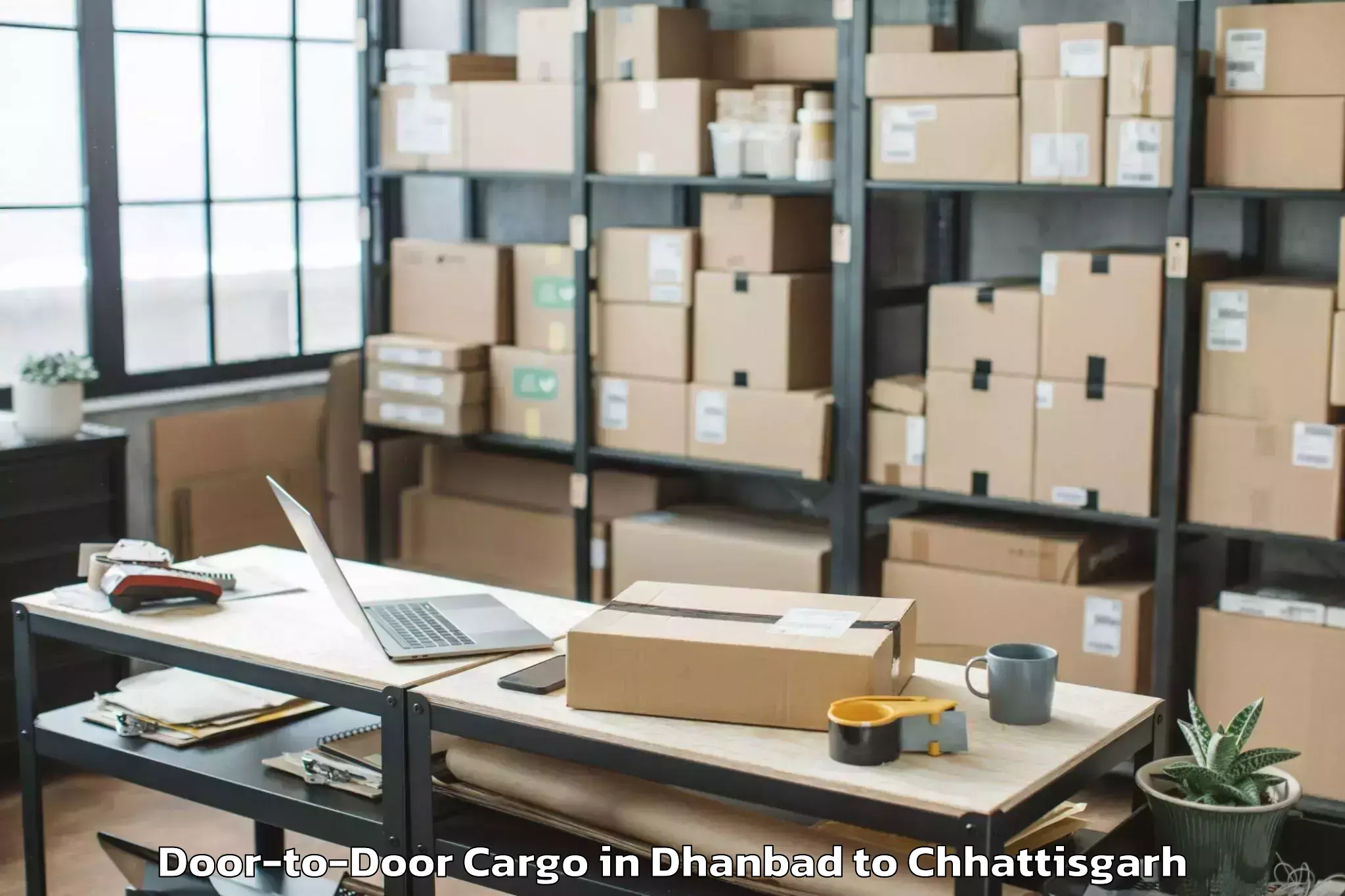 Book Dhanbad to Gharghoda Door To Door Cargo Online